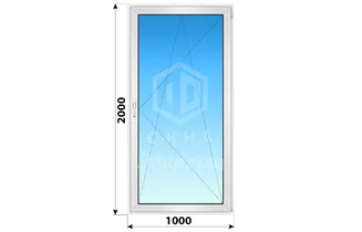 Поворотно-откидное пластиковое окно 1000x2000