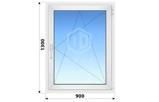 Поворотно-откидное пластиковое окно 900x1300