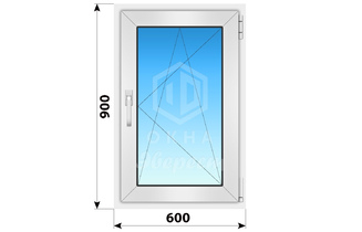 Поворотно-откидное пластиковое окно 600x900